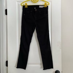 rag & bone | black high-rise skinny ankle jeans | size 27 (hemmed)